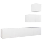 ZNTS 4 Piece TV Cabinet Set White Engineered Wood 3078735