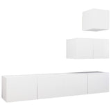 4 Piece TV Cabinet Set White Engineered Wood 3078735