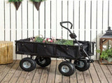 114L Steel Frame Garden Cart Trolley - Black T3398P323952