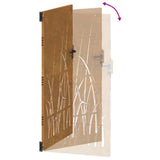 Garden Gate 100x200 cm Corten Steel Grass Design 153231