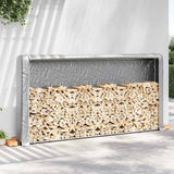 Firewood Rack with Rain Cover 300x25x150 cm Galvanised steel 4100712