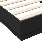 Bed Frame without Mattress with LED Lights Black 100x200 cm 839505