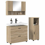 Bathroom Furniture Set with Drawer with Shelf 3 pcs Sonoma Oak 3393025