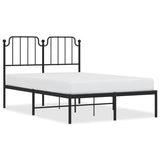 Metal Bed Frame without Mattress with Headboard Black 120x190cm 373884