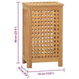 Laundry Basket Natural Solid Teak Wood 340760