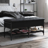 Shoe Bench Black 102x42x45 cm Engineered Wood 835197