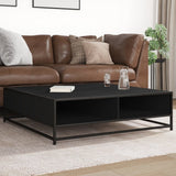 Coffee Table Black 100x100x30 cm Engineered Wood and Metal 848774