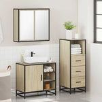 ZNTS 3 Piece Bathroom Furniture Set Sonoma Oak Engineered Wood 3301026