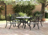 Garden Dining Set 5 pcs Black Aluminium 3334693