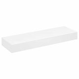White MDF Floating Wall Display Shelf 1 Drawer Book/DVD Storage 242188