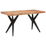 Dining Table Black 140x70x76 cm Solid Wood Acacia 351640