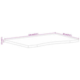 Desk Top with Curve 110x60x2.5 cm Solid Wood Rough Mango 370202