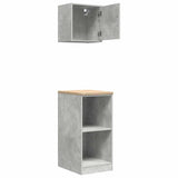 ZNTS Garage Cabinets 2 pcs Concrete Grey Engineered Wood 3328272