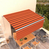 Manual Retractable Awning with Blind 4.5x3m Orange&Brown 3069320