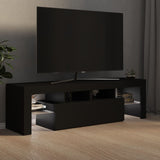 ZNTS TV Cabinet with LED Lights Black 140x36.5x40 cm 804365