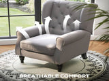 Retro Accent Chair, Wingback Armchair with Wood Frame Button Tufted Design for Living Room Bedroom, T3398P328125