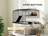 Three-Tier Gerbil Cage, Hamster Cage for Dwarf Hamster, Syrian Hamster w/ Wheels, Deep Bottom, Food T3398P347612