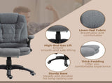 Massage Recliner Chair Heated Office Chair with Six Massage Points Linen-Feel Fabric 360&deg Swivel T3398P328195