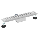 Shower Drain with Line Design Silver 50 cm Stainless Steel 304 42015955