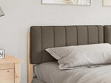 Upholstered Headboard Brown and Taupe 160 cm Solid Pine Wood 880171