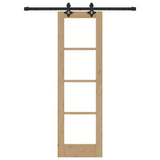 Sliding Door Natural 61 x 198.5 cm Solid Pine Wood and Glass 3332265