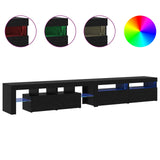 TV Cabinet 3 pcs Black Oak 260 x 37 x 40 cm Engineered Wood 3332493