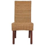 Dining Chairs 4 pcs Brown Natural Rattan 274204