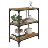 Book Cabinet Smoked Oak 60x33x70.5 cm Engineered Wood and Steel 819324