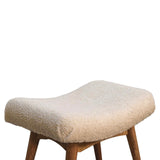 Boucle Cream Curved Bench IN3307