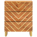 Side Cabinet Brown and Black 60x33.5x75 cm Solid Wood Mango 356786