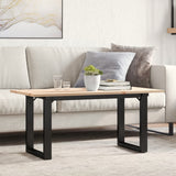 ZNTS Coffee Table O-Frame 90x40x45 cm Solid Wood Pine and Steel 3282664