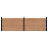 Fence Panel 2 pcs WPC and Aluminium Brown 3429430