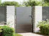Garden Gate with Lock Black 105 x 205 cm Powder-Coated Steel 42015908