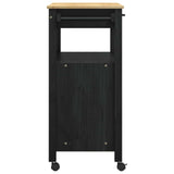 Kitchen Trolley MONZA Black 84 x 40 x 88.5 cm Solid Pine Wood 42027040