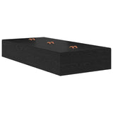 Storage Bed Frame Black Oak 100 x 200 cm Engineered Wood 3335350