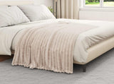 Throw Blankets 6 pcs Beige 150 x 130 cm Fleece 42016865