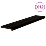 Stair Treads 12 pcs Brown Black 120x25x2 cm Solid Wood Oak 3283042