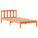 Bed Frame without Mattress Wax Brown 90x190 cm Single Solid Wood Pine 3301486