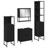Bathroom Furniture Set with Door 4 pcs Black 33 x 33 x 185.5 cm 3334414