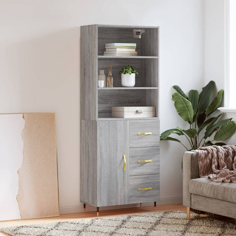 Highboard Grey Sonoma 69.5x34x180 cm Engineered Wood 3189427