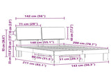 Bed Frame with Upholstered Headboard Dark Grey 140 x 200 cm 877345