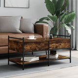 Coffee Table Smoked Oak 99x50x50 cm Engineered Wood 833962