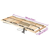 Slatted Bed Base Brown 100 x 190 cm Solid Beech Wood 42015271