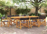 8 Piece Folding Garden Chairs Dark Grey Fabric 3208921