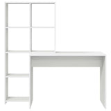 Desk with Shelf White 138.5 x 55 x 143 cm Engineered Wood 3337249