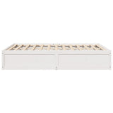 Bed Frame without Mattress White 150x200 cm King Size Solid Wood Pine 3282373