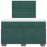 Box Spring Bed with Mattress Dark Green 120x200 cm Velvet 3290897