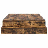 Storage Bed Frame with Drawer Smoked Oak 120 cm Engineered Wood 3335689