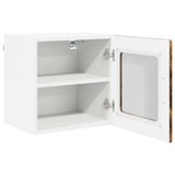 Wall Glass Cabinet PORTO Smoked Oak 40 x 31 x 40 cm 885195
