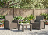 Reclining Garden Chair Rattan Look 2 pcs Light Grey PP 8011999